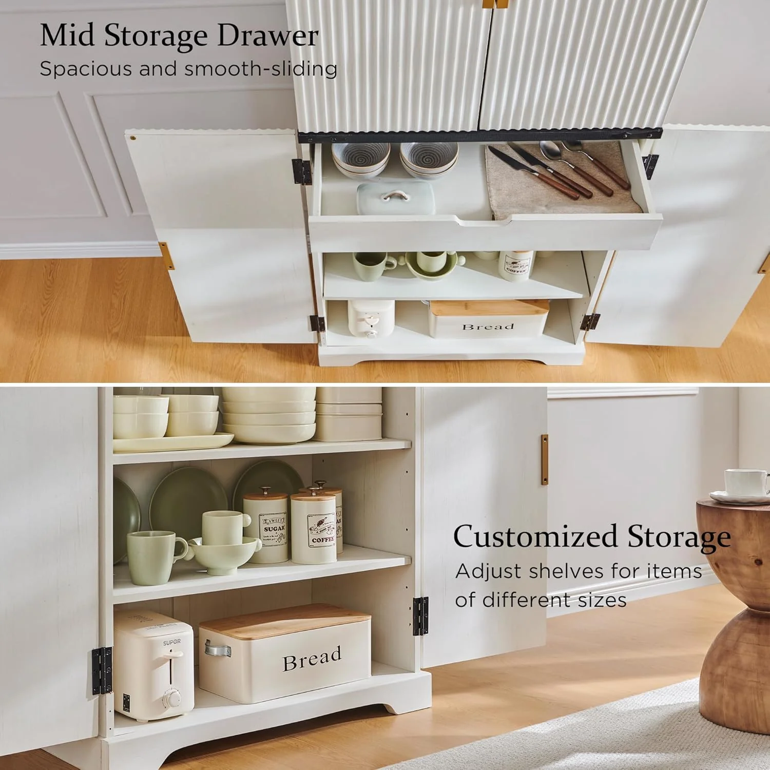 Fluted Pantry Cabinet, 72